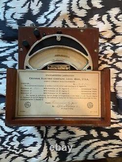 Vintage General Electric Co. Direct Current Voltmeter Type DP Wood Case Original