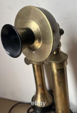Vintage General Electric Company Brass Candlestick Telephone Rotary Dial