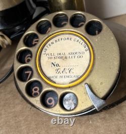 Vintage General Electric Company Brass Candlestick Telephone Rotary Dial