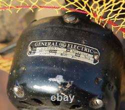 Vintage General Electric Desk Fan oscillating industrial metal blade cage net