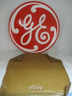 Vintage General Electric Disc 24 inch Sign Metal With Orig Paper NOS GAS OIL