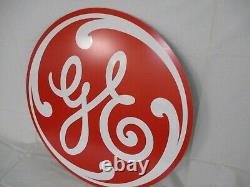 Vintage General Electric Disc 24 inch Sign Metal With Orig Paper NOS GAS OIL