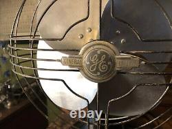Vintage General Electric Fan Oscillating GE Art Deco Fan 12 Blades 17 H