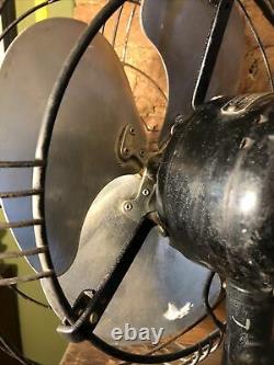 Vintage General Electric Fan Oscillating GE Art Deco Fan 12 Blades 17 H