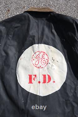 Vintage General Electric Fireman Jacket Rain Coat Fort Wayne Indiana size 44 GE