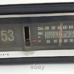 Vintage General Electric Flip Clock Alarm Clock Radio 7-4300C GE Flip Works Wood