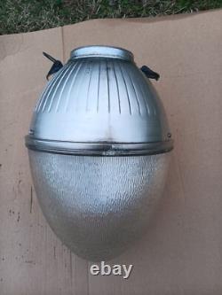 Vintage General Electric Form 207 Deep Bowl Street Light Globe Assembly 1940's