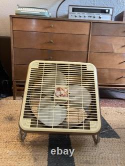 Vintage General Electric Frigid 14 Inch Box Fan Metal Blade Withbox PC-14-3G Mint