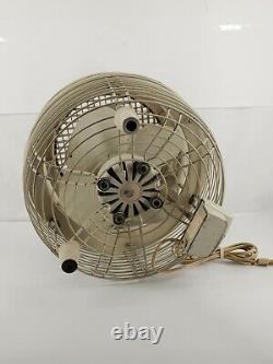 Vintage General Electric GE Circulator Floor Fan 3 Speed Tan Dual Metal Blade