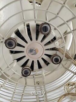 Vintage General Electric GE Circulator Floor Fan 3 Speed Tan Dual Metal Blade