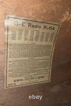 Vintage General Electric GE K-64 Cathedral Radio Cabinet 1930s Parts Restoration