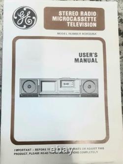 Vintage General Electric GE Model 4CM3326X AM FM Stereo 5 TV Micro Cassette