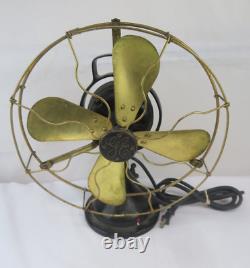 Vintage General Electric GE Oscillating Fan 12 brass Blade