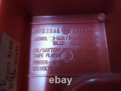 Vintage General Electric GE Portable 8 Track Player Sing Along Power Sound RED