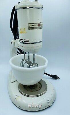 Vintage General Electric GE Triple 3 Beater Stand Mixer Triple Whip & Bowl 1940s