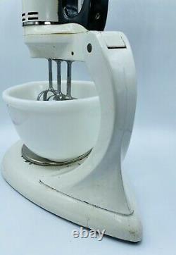Vintage General Electric GE Triple 3 Beater Stand Mixer Triple Whip & Bowl 1940s