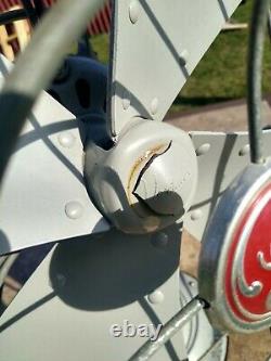 Vintage General Electric GE Vortalex Gray 3 Speed Osculating Fan 16 Blade