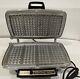 Vintage General Electric Ge Waffle Iron Baker Grill Chrome 24g42 Rare Clean