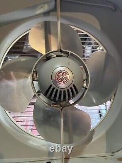 Vintage General Electric Ge Automatic Grey Dual Twin Fan Antique