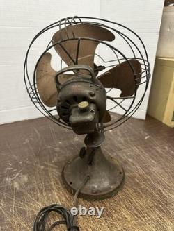 Vintage General Electric / Ge Fan Brass Blades Works