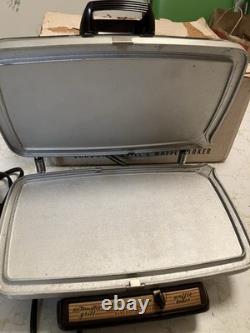 Vintage General Electric Grill Waffle Baker Maker G44T REVERSIBLE PLATES withBox