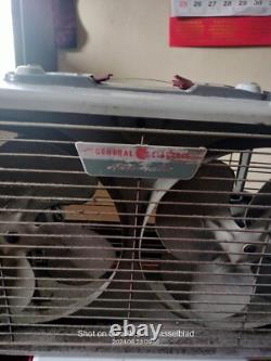 Vintage General Electric Industrial Metal Double Box Fan AS-IS
