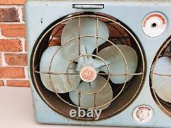 Vintage General Electric Industrial Metal Double Box Fan AS-IS