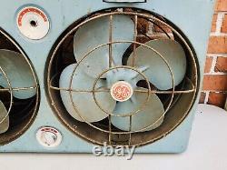 Vintage General Electric Industrial Metal Double Box Fan AS-IS