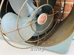 Vintage General Electric Industrial Metal Double Box Fan AS-IS