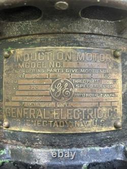 Vintage General Electric Machinery Induction Motor 5hp 3phase Model 65A2