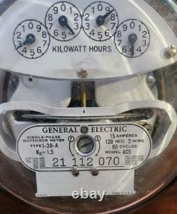 Vintage General Electric Meter Lamp Man Cave, Meter works, New Socket, Shade