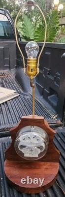 Vintage General Electric Meter Lamp Man Cave, Meter works, New Socket, Shade