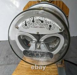 Vintage General Electric Meter Table Lamp Dial spins! (See video) Steampunk