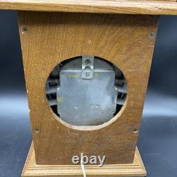 Vintage General Electric Meter Table Lamp Wood Box Design Bulb Inside 3 Modes