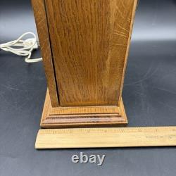 Vintage General Electric Meter Table Lamp Wood Box Design Bulb Inside 3 Modes