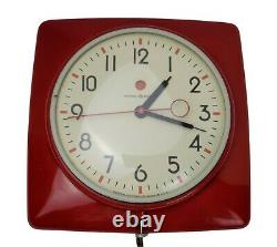 Vintage General Electric Mid Century Modern Cherry Red Kitchen Wall Clock 2H20