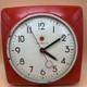Vintage General Electric Mid Century Modern Cherry Red Wall Clock 2h20 Works