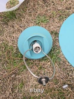 Vintage General Electric Mid Century Modern Overhead Light Lamp Teal Atomic UFO