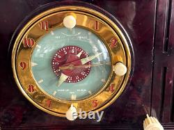 Vintage General Electric Model 505 Tube Alarm Clock Radio Brown- UNTESTED- READ