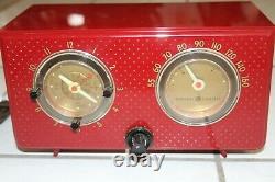Vintage General Electric Model 565 Clock Radio Bakelite not working, Polka Dots