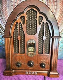 Vintage General Electric Model 7-4100JA Cathedral AM/FM Radio Reproduction Works