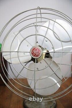 Vintage General Electric Oscillating Fan 15 blades metal industrial GE Vintage