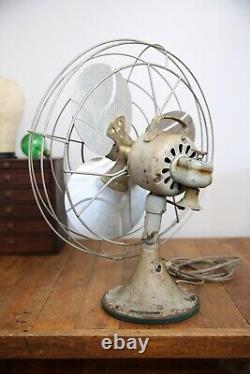 Vintage General Electric Oscillating Fan 15 blades metal industrial GE Vintage