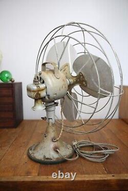 Vintage General Electric Oscillating Fan 15 blades metal industrial GE Vintage