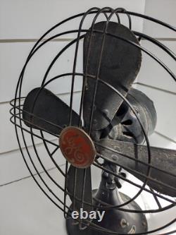 Vintage General Electric Oscillating Fan 1930s Antique Untested Needs Rewire