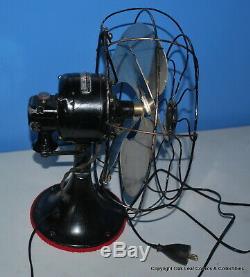Vintage General Electric Oscillating Fan 49X491 Black 3 speed Works 16 Pounds