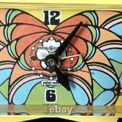 Vintage General Electric Peter Max Mod Butterfly Electric Working Alarm Clock