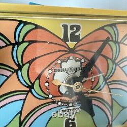 Vintage General Electric Peter Max Mod Butterfly Electric Working Alarm Clock