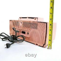 Vintage General Electric Pink Clock Tube Radio Alarm GE Mid Century Modern AM