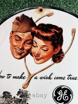 Vintage General Electric Porcelain Sign Ge Appliance Gas Station Oil Service